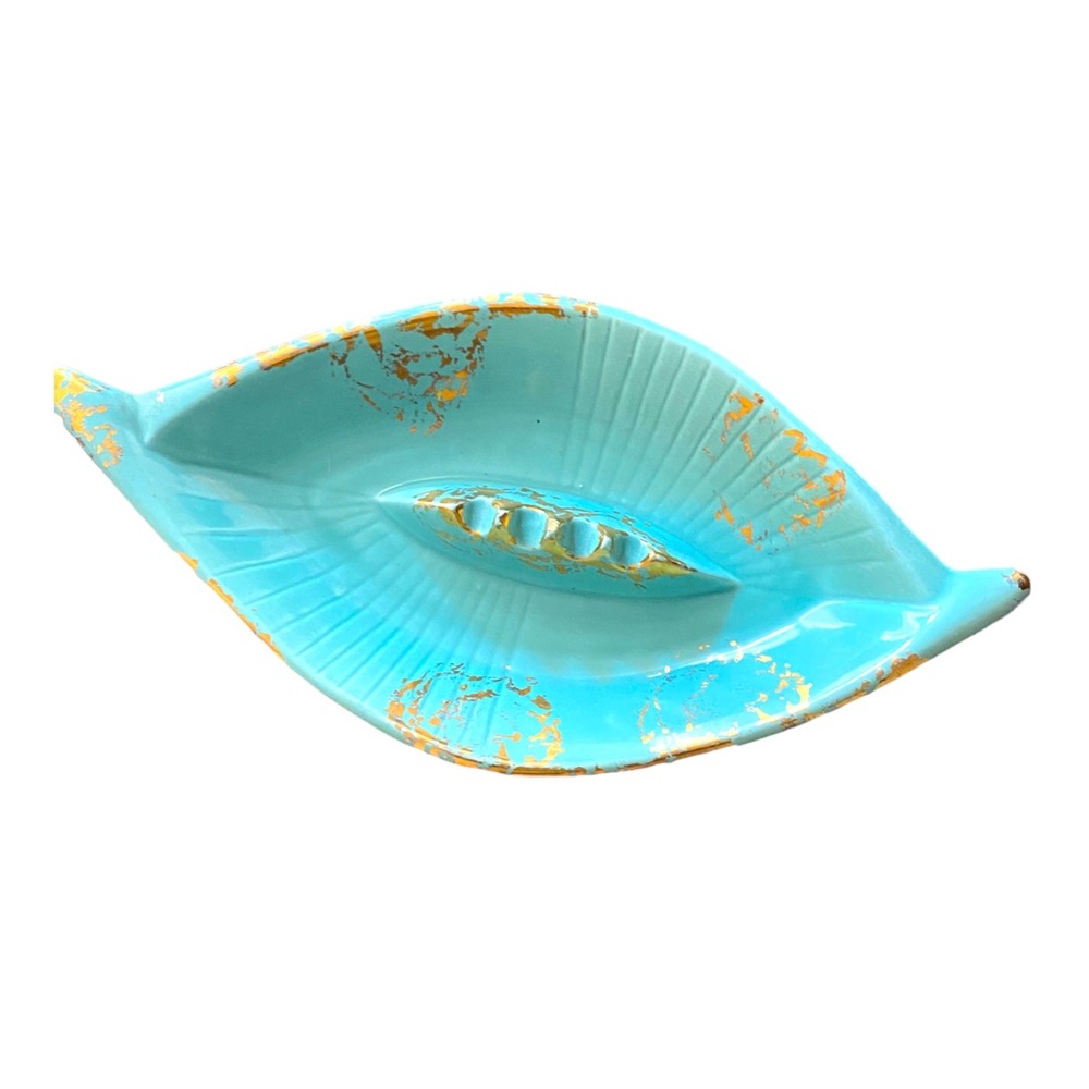 Vintage MCM Ceramic Leaf Ashtray
